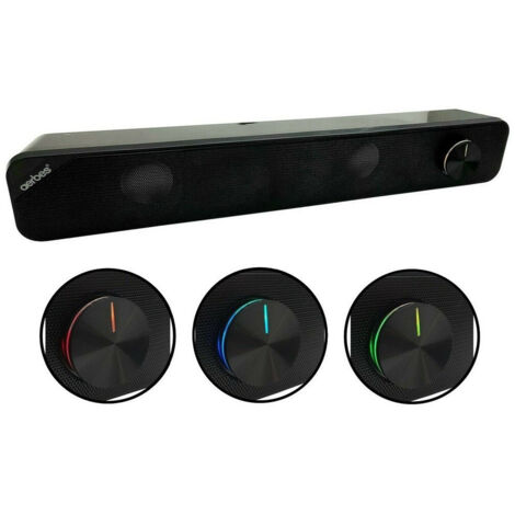 TRADE SHOP - Cassa Soundbar 2.0 Aux Usb Altoparlante Stereo Rgb Tv Pc Home Theater Ab-d381 -