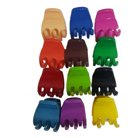 TRADE SHOP - Set 6 Fermacapelli Pinza Pinze Clip Colorate 4cm Molletta Capelli Acconciatura -