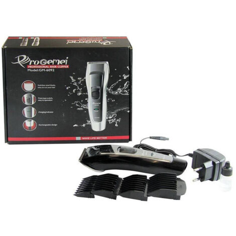 MaxTech - Tagliacapelli A Batteria Gm-6092 Rasoio Professionale Regolabarba Ricaricabile -