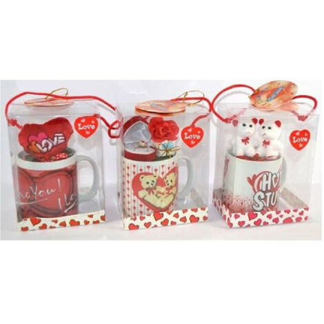 TrAdE Shop Traesio - Tazzone Tazza Con Idee Regali San Valentino 11x8x15cm Confezione In Vari Modelli - (1/3)