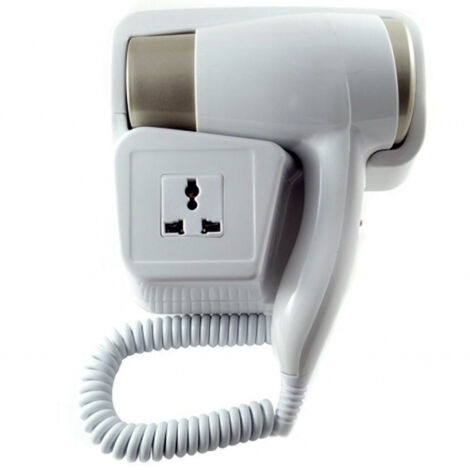 TrAdE Shop Traesio - Asciugacapelli Da Parete 2000w 2 Velocità Albergo Hotel Bagno Phon Capelli Hair Style -