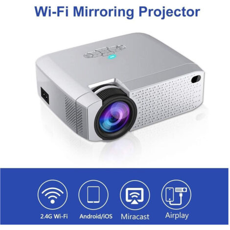 TRADE SHOP - Proiettore Wifi Led Proiezione 36-150 Pollici 5600 Lumen Usb Hdmi Vga Sd Q-a16b -