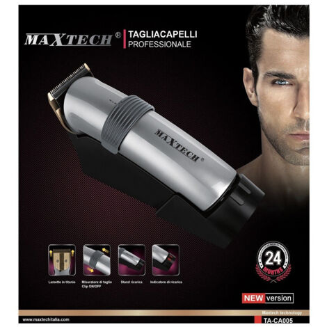 TRADE SHOP - Tagliacapelli Rasoio Con Batteria Ricaricabile Regolabile Professionale Maxtech Ta-ca005 -