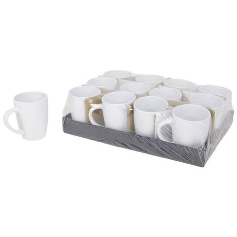 TRADE SHOP - Tazza Tazzone In Ceramica Bianca Latte Tisana Colazione Mug Con Manico 191836 -