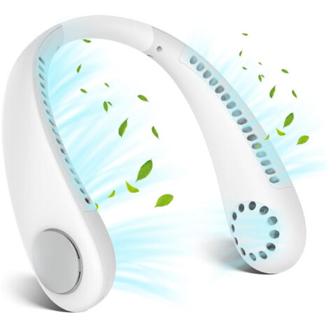 TrAdE Shop Traesio - Mini Ventilatore Collo Portatile Ricaricabile Usb Senza Pale 2600mah 3 Velocità Silenzioso -