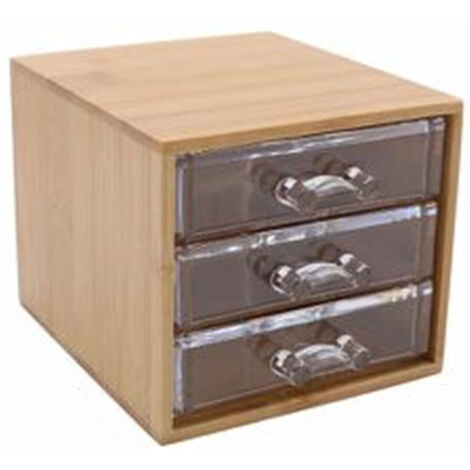 Focket Porta Gioielli In Legno E Velluto - Organizzatore Da Tavolo Rimovibile Per Collane - Beige - 25x17,3x8,3 Cm - 2