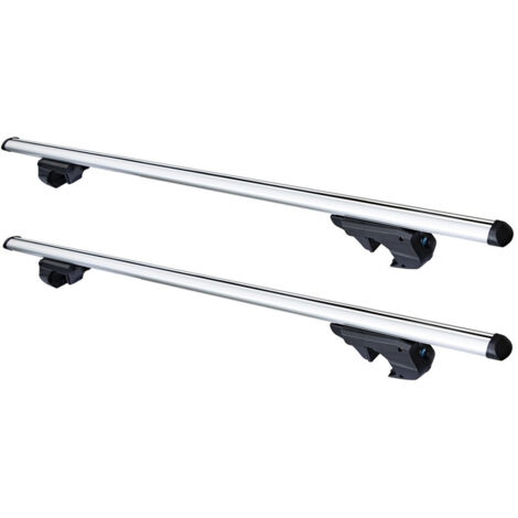 TrAdE Shop Traesio - 2pz Barre Portapacchi Portatutto Universali Da 120cm Auto Per Binari Rialzati Fino A 135cm -