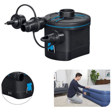 TRADE SHOP - Pompa Di Gonfiaggio Elettrica Powertouch A Batterie Con 3 Adattatori 12x11x10cm 62254 - (1/5)