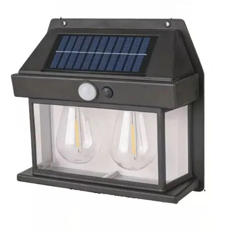Lampada Solare Da Parete Vintage Impermeabile IP65 – Ferro E ABS, Luce Calda, Senza Fili Per Esterni, Giardino E Garage