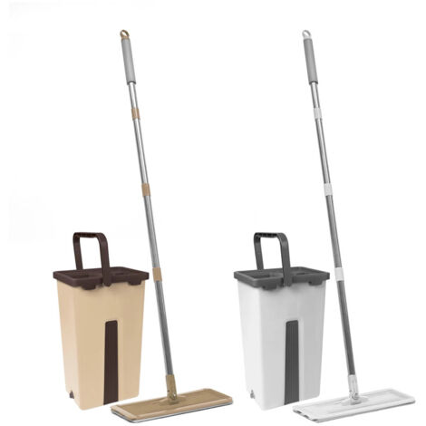 TrAdE Shop Traesio - Scopa Lavapavimenti Secchio Con Doppio Serbatoio 8 Lt Testina Orientabile A 360° Leggero -