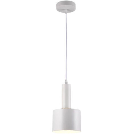 TrAdE Shop Traesio - Lampadario A Sospensione Soffitto E27 Lampada Pendente Minimal Per Cucina Isola Snack A22 - Bianco (1/5)