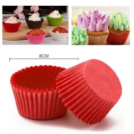 Pirottini Per Cupcake In Carta 100 Pezzi - Rossi E Blu, A Strisce, 7x5,5 Cm, Perfetti Per Compleanni E Feste