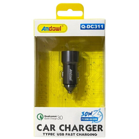 Caricabatterie Auto 30W PD+QC3.0 Per Motorola One Vision – 2 Porte USB E Tipo-C, Ricarica Rapida - 2