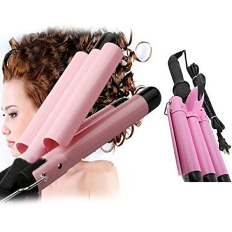 TrAdE Shop Traesio - Piastra Per Capelli Ondulati A Tubo F11 80 Watt Arricciacapelli Onde Triferro - (1/5)