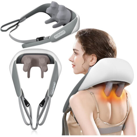 TrAdE Shop Traesio - Massaggiatore Per Collo Schiena Spalle Gambe Calore Massaggiante Ricaricabile 5d - (1/5)