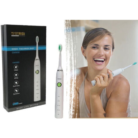 TRADE SHOP - Spazzolino Elettrico Ricaricabile Professionale Con 2 Testine Gemei Gm-906 - (1/4)