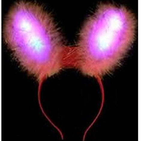 TRADE SHOP - Cerchietto Orecchie Coniglio Cerchietto Frontino Luminoso Led Ferma Capelli -