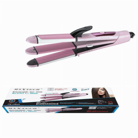 MaxTech - Arricciacapelli Professionale Piastra 3in1 Pi-ca014 Capelli Mossi Lisci Frise 45w - (1/5)