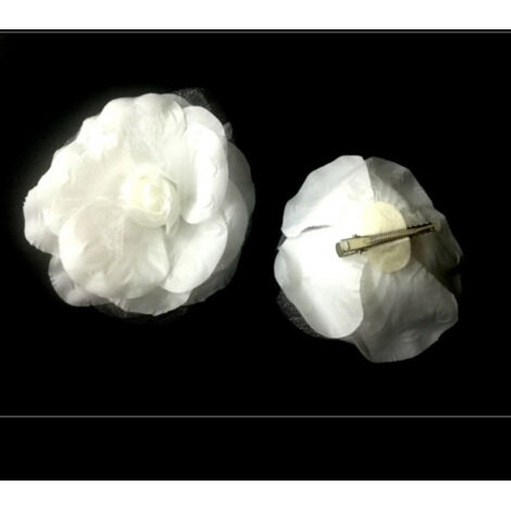 TRADE SHOP - 3 Pinza Molletta Metallo Rosa Bianco Bianca Fiore Rose Capelli Accessori Sposa -