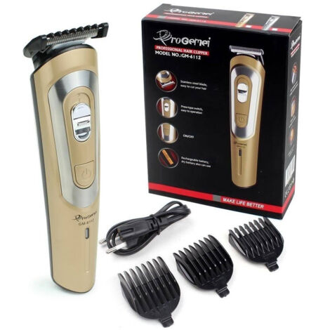 TRADE SHOP - Tagliacapelli A Batteria Gm-6112 Rasoio Ricaricabile Professionale Trimmer Barba - (1/5)