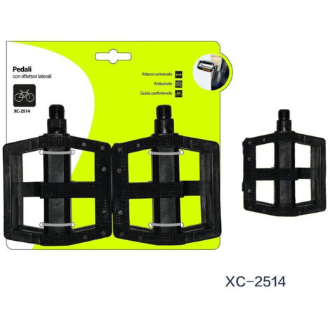 TRADE SHOP - Coppia Pedali Per Bicicletta Con Riflettori Laterali Attacco Universale Xc-2514 - (1/4)