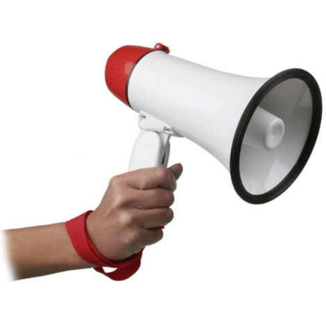 TRADE SHOP - Megafono Altoparlante Per Tifosi Calcio Basket Rugby A 2 Funzioni Voce Musica -