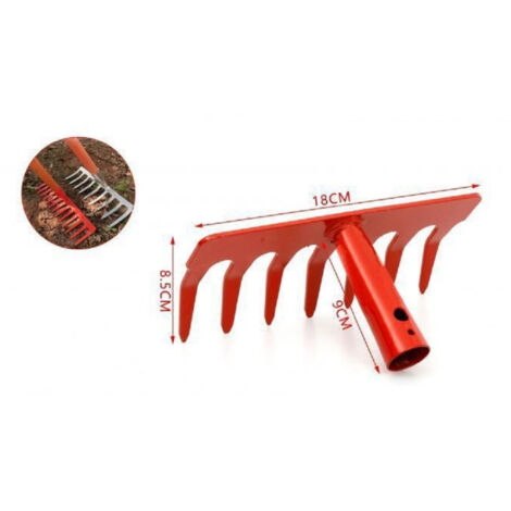 TrAdE Shop Traesio - Rastrello Da Giardino A 7 Denti 18x8.5x9cm Per Giardinaggio Diserbo Prato 9364345 - (1/2)