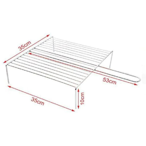 TrAdE Shop Traesio - Graticola A Rete Per Grigliate Barbecue 53x35x35x10cm Griglia Con Piedini 2406343 -