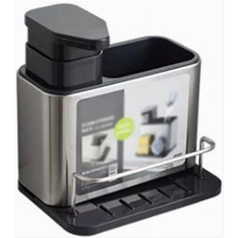 TrAdE Shop Traesio - Dispenser Di Sapone Cucina Da Appoggio Manuale In Acciaio Contenitore Da 400 Ml - (1/5)