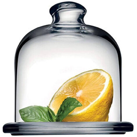 TrAdE Shop Traesio - Piatto In Vetro Trasparente Per Dolci Frutta Con Cupola In Vetro Cm 10,5h Diam.10 - (1/5)