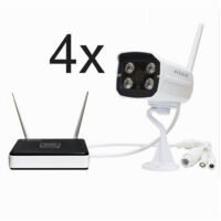 TRADE SHOP - Kit Telecamere Videosorveglianza Wifi Wireless Hd Ip Nvr Fino 100m Maxtech Kit-w001 -