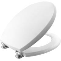 TRADE SHOP - Copriwater Universale In Legno Mdf Resistente Con Chiusura Soft Wc Bagno 37x45 - 3,5