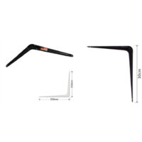 TRADE SHOP - Set 2 Pz Reggimensola Supporto Staffa Triangolo Mensola Metallo 30 Cm Nero 91273 -