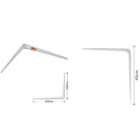 TRADE SHOP - Set 2pz Reggimensola Supporto Staffa Triangolo Mensola Metallo 40cm Bianca 91259 -