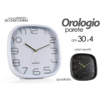 TRADE SHOP - Orologio Da Parete Quadrato Silenzioso 30x4cm In Plastica Vari Colori Ass 768194 -