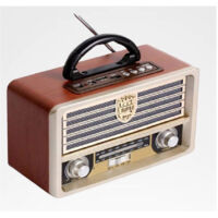 TRADE SHOP - Radio Portatile Musica Sveglia Design Retro Stile Usa Vintage Usb Fm/am Q-yx2022 -