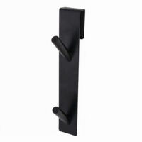 TRADE SHOP - Gancio Doppio Per Porta Box Doccia Appendere Asciugamani Bagno 4x18cm Nero 87771 -