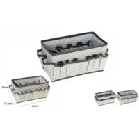 Trade Shop Traesio - Portaoggetti Tessuto Organizer Contenitore Scatola Multitasche 24x12.5x13cm 53033a -
