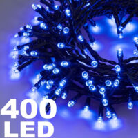 TRADE SHOP - Catena Luminosa 400 Luci Led Lucciole Colore Blu Controller 8 Funzioni Interno -