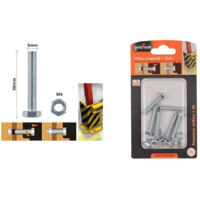TRADE SHOP - Set 7pz Vite Viti Per Esterno A Testa Esagonali 6 X 30 Mm Con Dadi Dado M6 90916 -