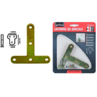TRADE SHOP - Set 4pz Lastrina Lastrine Ad Angolo Forma T 100x20x2mm Con Viti Per Mobili 91225 -