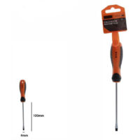 TRADE SHOP - Cacciavite Giravite Magnetico Punta Taglio 4x100mm Impugnatura Ergonomica 07426 -