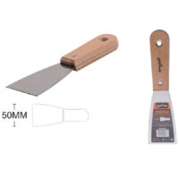TRADE SHOP - Spatola Per Pareti In Acciaio 50 Mm Ferramenta Con Maniglia In Legno 2" 90426 -