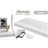 TRADE SHOP - Mensola Parete Legno Reggimensola Scomparsa Bianco 40x25x4cm Kit Montaggio 790775 -