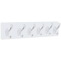 TRADE SHOP - Gancio Appendiabiti Da Parete A 6 File Adesivi Trasparenti Appendere Accessori -