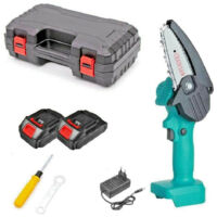 TRADE SHOP - Mini Elettrosega A Doppia Batteria Motosega Elettrica Tagliarami 4'' 318 -