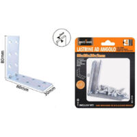 TRADE SHOP - Set 4pz Lastrine Lastrina Ad Angolo Angolare 80x80x30x2 Mm Con Viti Mobili 57125 -