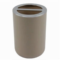 TRADE SHOP - Portaspazzolini Bicchiere Accessori Bagno 2 Fori Tortora Silver Contenitore 69466 -