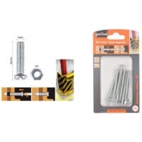 TRADE SHOP - Set 8 Pz Viti Vite Testa A Croce Tonda 5 X 50mm Con Dadi Dado Esagonale M5 90972 -