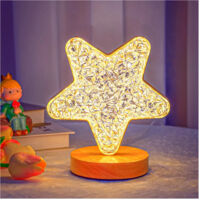 TRADE SHOP - Lampada Da Tavolo A Forma Di Stella Ricaricabile Usb Touch 3 Intensità Di Luce -